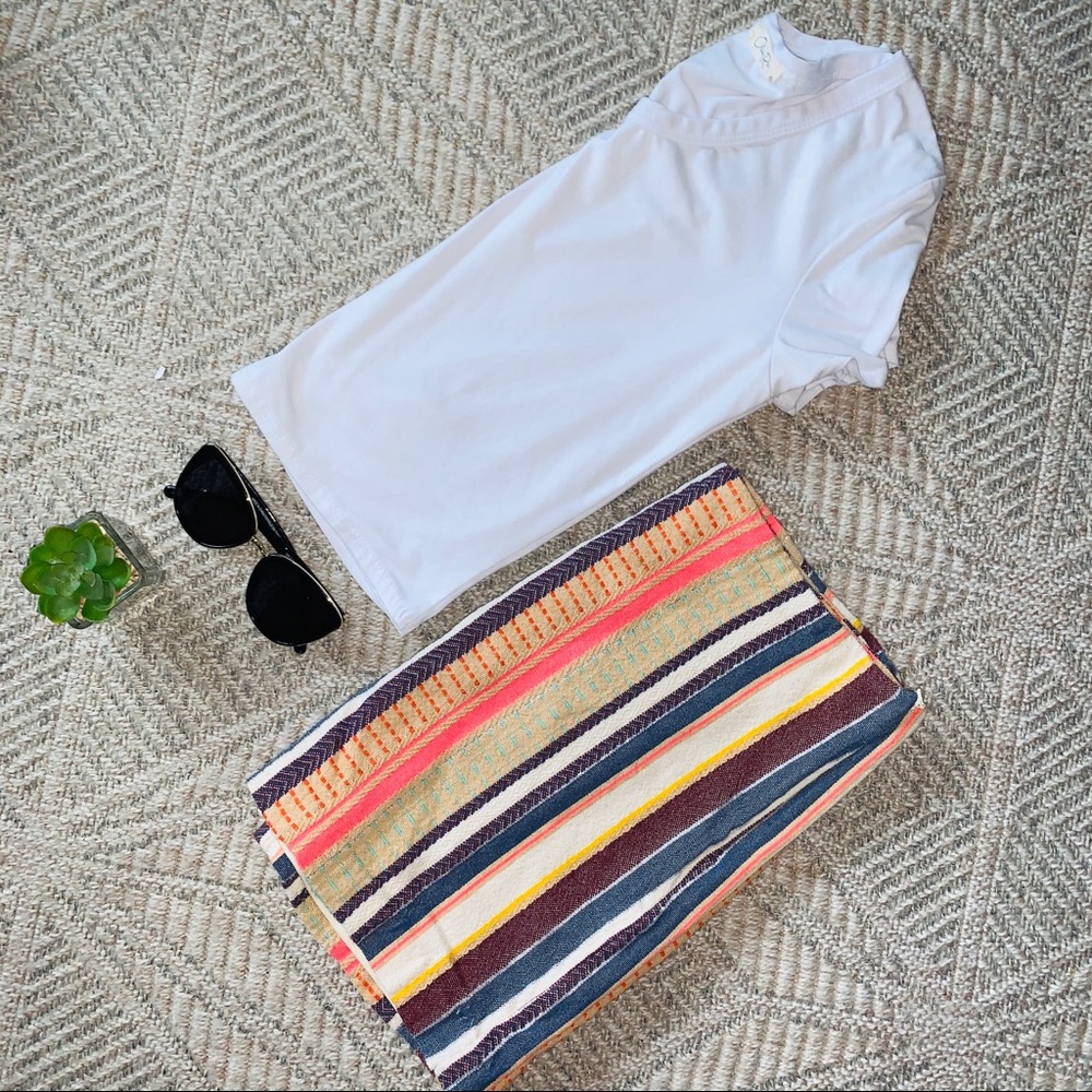 colorful striped mini-skirt